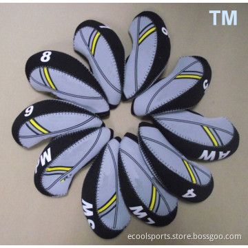 Wholesale Two-Tone Golf Iron Cover with Grey/Black